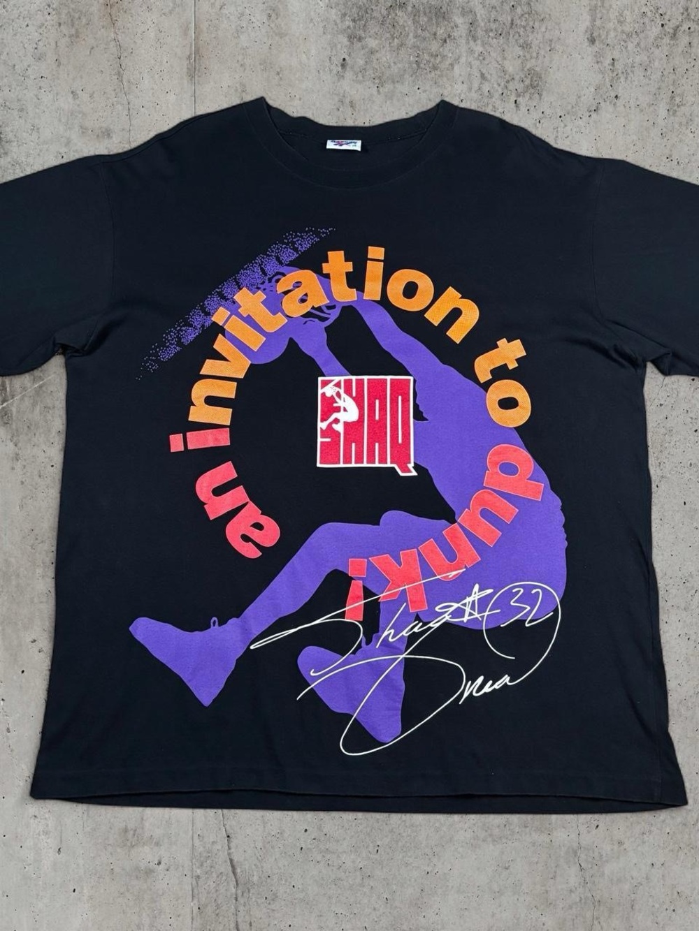 Vintage 90s Shaquille O’Neal Reebok Invitation to Dunk T-Shirt Shaq 32 XL Hoop